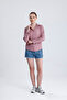 |   Women's Oversize Basic Shirt - Comfortable Fit, Buttoned Long Sleeve Casual Shirt - 4
