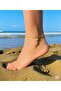 Gold Color Zircon Chain Anklet with Star Pendant