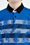 Cobalt Blue Print Detailed Standard Pattern Polo Neck Boy's T-shirt - 11101 - 4