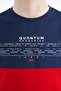 Red Text Printed Color Block Standard Fit O-Neck Boy's T-Shirt - 11134 - 3