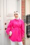Pile Detail Hidden Button Front Shirt Fuchsia - 3