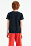 Navy Blue Text Printed O Neck Standard Fit Boy's T-Shirt - 11149 - 8