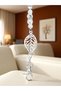 Pearl Detailed Silver Color Neck Rope and Transparent Card Holder