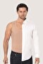 Men's under Shirt Invisible Undershirt 100% Cotton Skin Color 6 Pack - 2