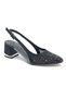 Feles Open Back Transparent Stone Detailed Cinderella Women's Short Heeled Shoes Black