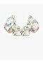 X Melis Ağazat - Poplin Heart Neck Floral Slim Fit Balloon Sleeve Crop Blouse - 6