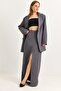 Slit Skirt Oversize Jacket Double Suit Smoked - 2