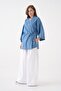 Women's Blue Lace Detailed Slim Denim Kimono Jacket 29223 - 2