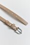 Silver Color Buckle Women's Belt Mink - 2