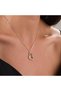 Baguette Stone Detailed Heart Design Zircon Steel Necklace - Silver Color - Sparkling Model - 4
