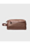 Shaving and Makeup Travel Bag Unisex |   1018 Brown Vegan Leather