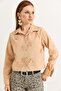 Bow Detailed Woven Shirt Mink - 6