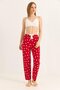 White Heart Pajama Bottoms with Elastic Waist - 3