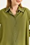 Collar Stone Detailed Woven Ayrobin Shirt Khaki - 4