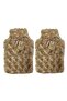 Warm Water Bag 2 Pcs, Pompom Thermofor Plush Beige 28X17Cm 750ml - 2