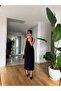 Black Neck Strap Midi Dress with Slit Detail – Fit Mold, Tok Double Fabric 146 - 3