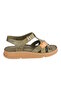 D25Ys-02440 Khaki Skin Leather Women's Comfort Sandals - 2