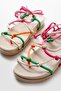 1001-1001 Multi Ankle Lace Women's Sandals - 4