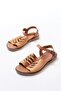 205-029 Beige Orthopedic Genuine Leather Women's Sandals - 5