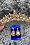 Clara Gold Bridal Henna Crown Special Occasion Accessory Women's Crown and Drop Shuttle Earrings Set
