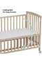 Wooden Portable Crib, 3 Level Height Adjustment, Folding Rail, Natural Wood - 9