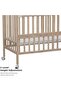 Wooden Portable Crib, 3 Level Height Adjustment, Folding Rail, Natural Wood - 8