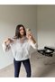 White Mesh Detailed Sweatshirt - 4