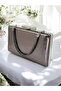 New Model Platinum Color Shiny Patterned Chain Strap Stone Handle Women's Evening Dress Bag Wedding Engagement - 7