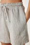 Striped Muslin Shorts Stone Lsa0013 - 4