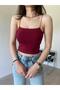 Burgundy Rope Strap Short Tina Crop (40 cm)