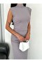 Draped Midi Length Sim Detailed Mink Dress - 2