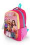 Kids Pink Neon Coral Fashion Girl Patterned Three Compartment School Backpack 23669 - 6
