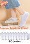 Economical Pack of 10 White Black Women Men Unisex Sports Booties Socks