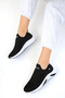 Unisex Black White Flexible Breathable Walking Lightweight Knitwear Shoes