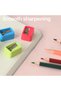 E0594A Pencil Sharpener, 1-Hole for 6.9–8mm Pencils, Assorted Colors – For School & Office Use - 2