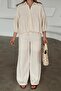 Casual Short Shirt Double Muslin Suit Beige 9355-Tk - 5
