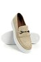 Nox Genuine Leather Handmade Men's Beige Loafer Shoes - 5