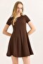 Trend Mini Flared Dress Brown - 2