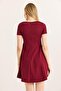 Trend Mini Flared Dress Burgundy - 4