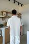 Linen Oversized Short Sleeve Shirt Stone Color - 2