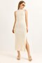 Cream Dress with Stone Embroidered Shoulders