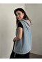 Women's Hooded Denim Jean Jeans Vest - 4