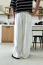 Elastic Waist Linen Baggy Trousers White - 2
