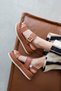 Martina Women's Buckle Detail Daily Leather Sandals Tan