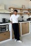 Elastic Waist Linen Baggy Trousers Black - 6