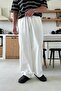 Elastic Waist Linen Baggy Trousers White