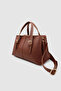 Yenvi Belt Detailed Cross Strap Hand and Arm Bag Brown - 5