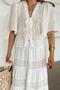 Lace Detailed Crop Guipure Shirt White 9352 - 3