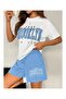 Women's Printed T-Shirt and Shorts Bottom Top Set