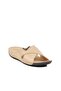 Beige Faux Leather Women's Slippers Bento 16.043 Z